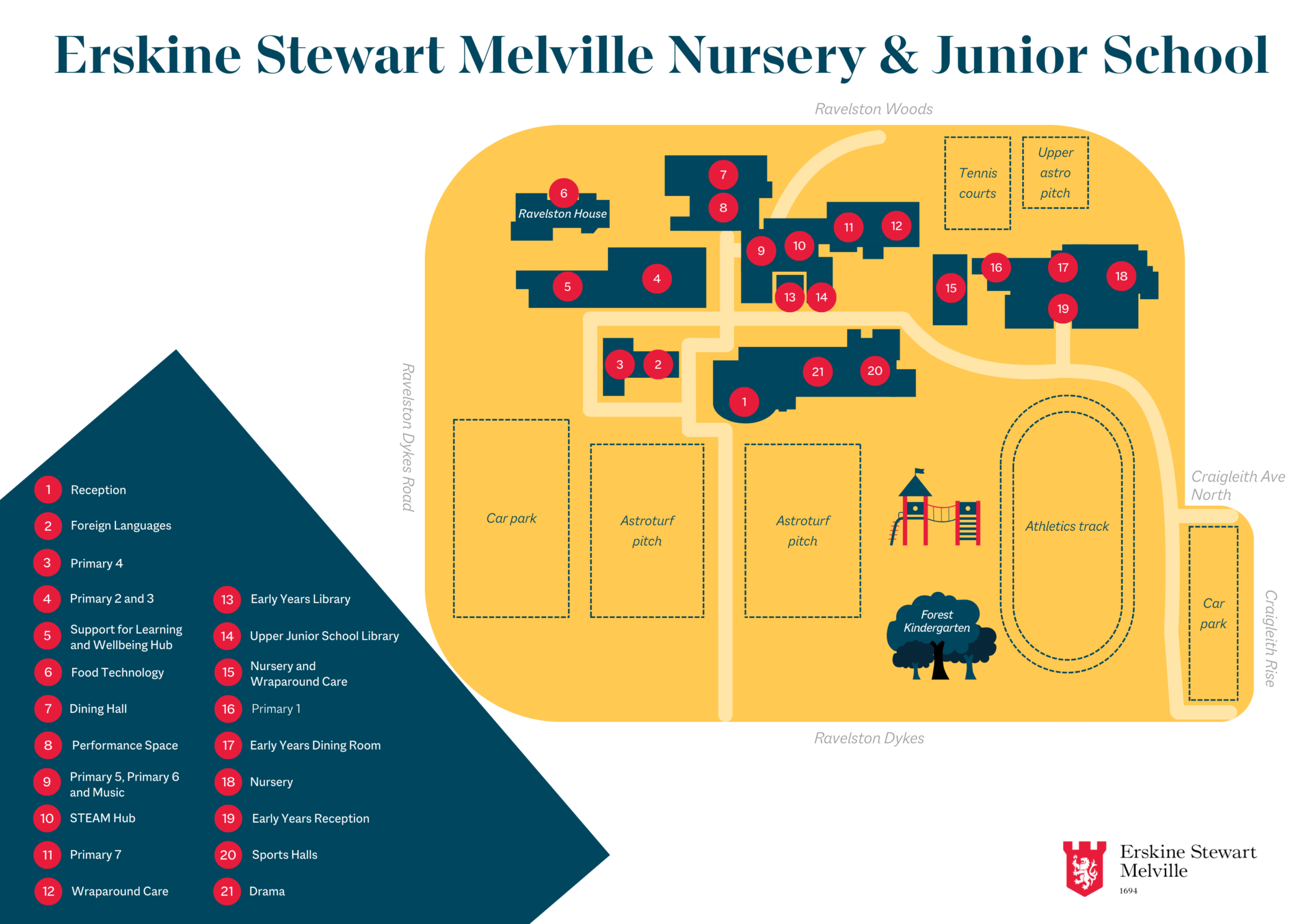 Map of Erskine Stewart Melville Nursery and Junior School