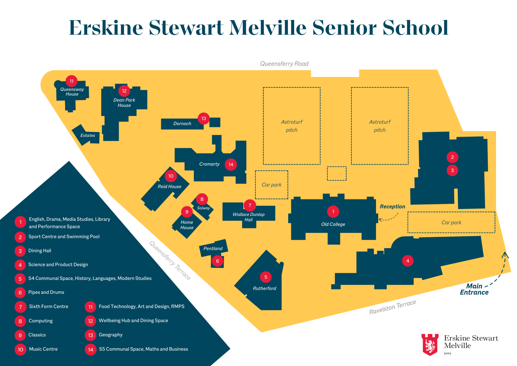 Map of Erskine Stewart Melville Senior School